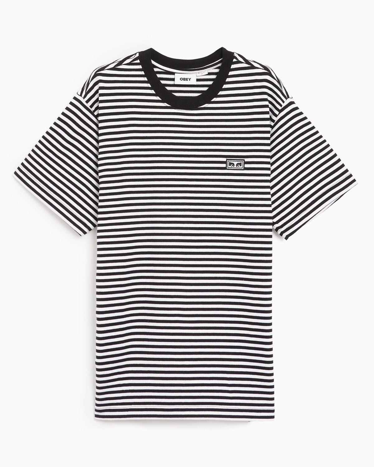 Obey 'Established Works Eyes Stripped' Tee - Black/White-1