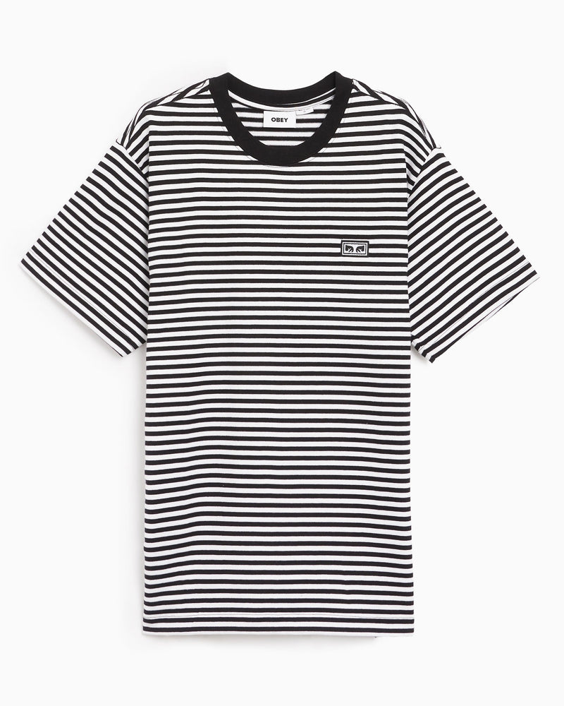 Obey 'Established Works Eyes Stripped' Tee - Black/White-1