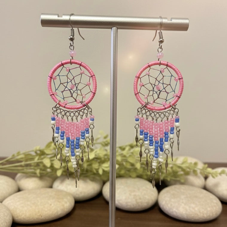 Pink/light purple Dreamcatcher Dangles-2