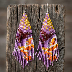 Purple Sky Dancer Beaded Earrings-5