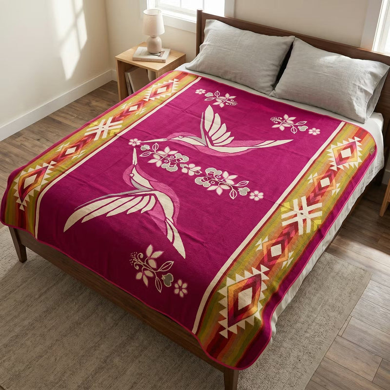 Twin Hummingbird Reversible Blanket-4