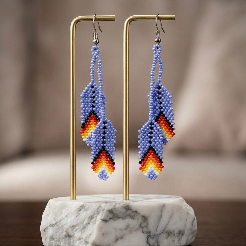 Lavender Feather Earrings-1
