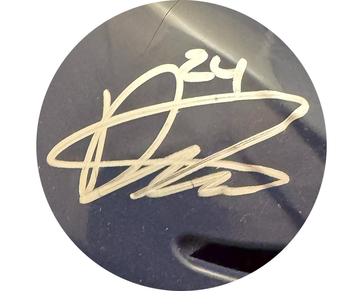 Dylan Cozens Autographed Lethbridge Hurricanes Navy Blue CCM Replica Helmet-2