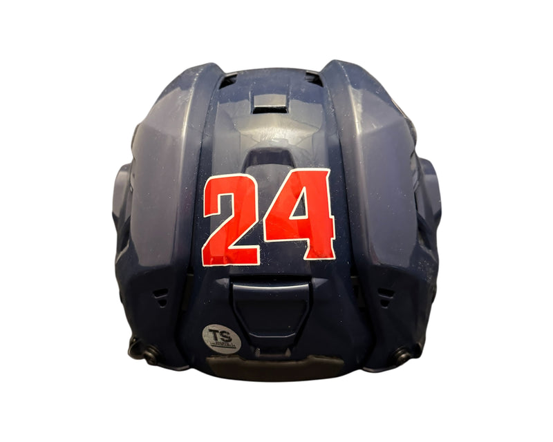 Dylan Cozens Autographed Lethbridge Hurricanes Navy Blue CCM Replica Helmet-3