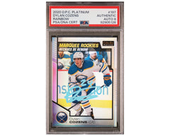 Dylan Cozens autografiado, PSA Auto 8, 2020-21 O-Pee-Chee Platinum Marquee Rookies #197-1