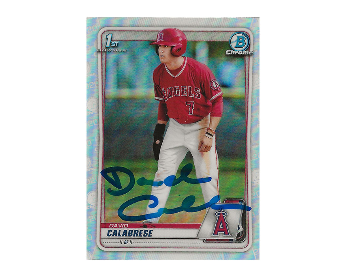 David Calabrese Autographed 2020 Bowman Chrome Draft Refractor #BD-103 1st Rookie Baseball Card Inscribed Full Name-1