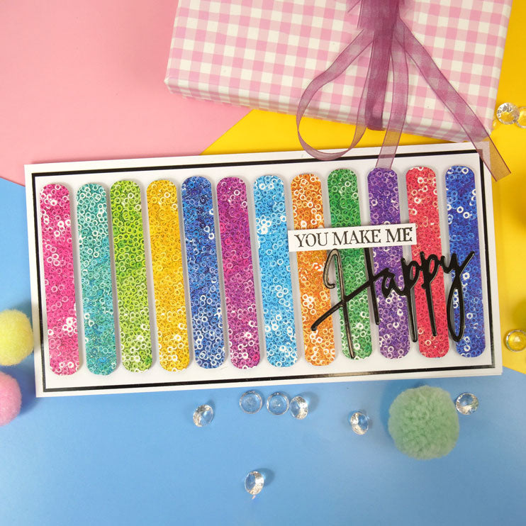 Duo Design Paper Pads - Iridescent Rainbow & Sparkling Sequins-4