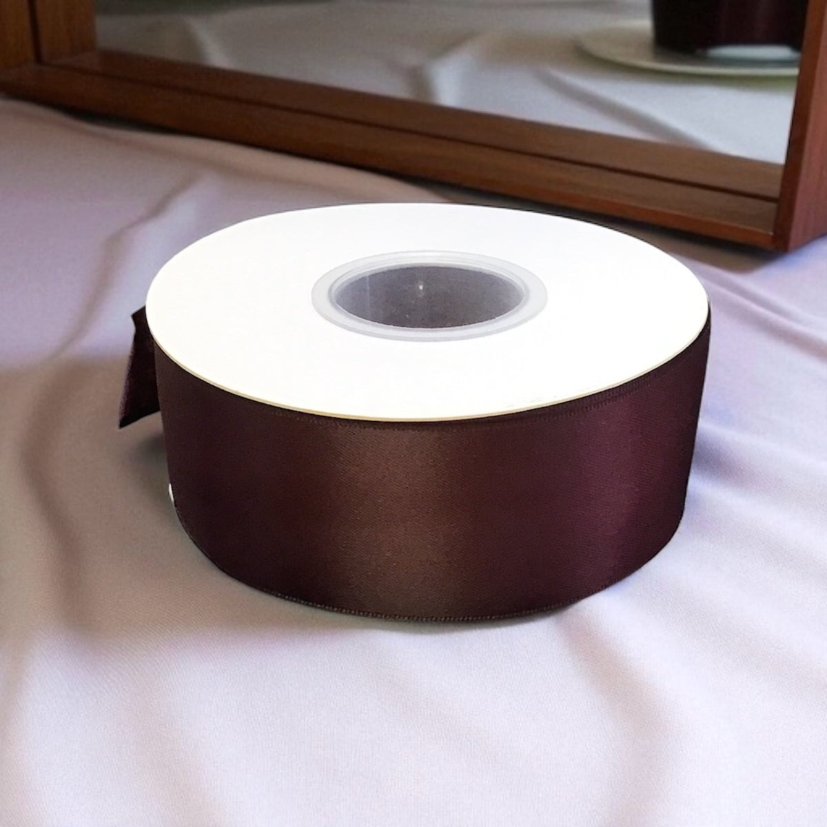 Satin Ribbon Double Face Burgundy #793 -3.8 cm Wide-1