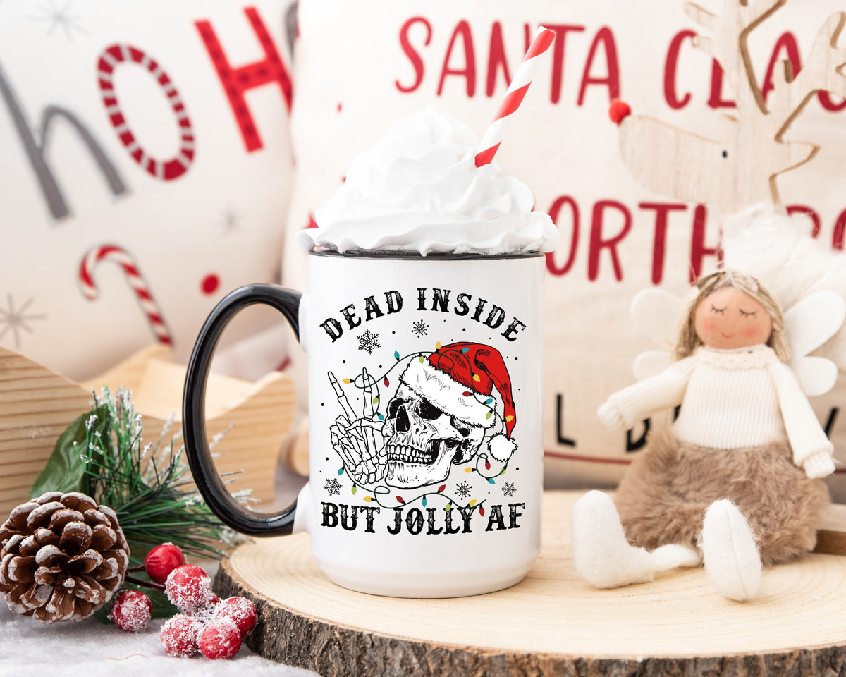 "Dead Inside But Jolly AF" Mug — Funny Sarcastic Coffee Mug-1