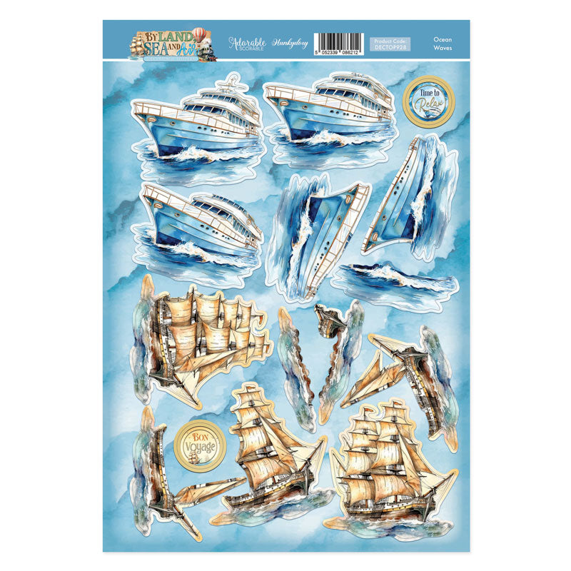 Ocean Waves Decoupage Topper Sheet-1
