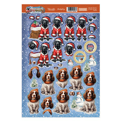 Labrador Retriever & English Springer Spaniel Decoupage Topper Sheet-1