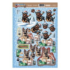Rottweiler & German Shepherd Decoupage Topper Sheet-1