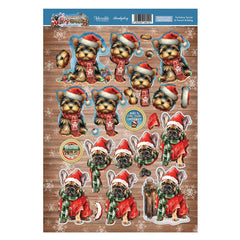 Yorkshire Terrier & French Bulldog Decoupage Topper Sheet-1