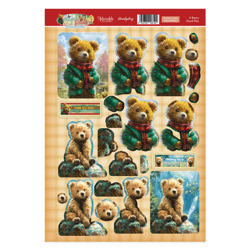 A Beary Good Day Decoupage Topper Sheet-1