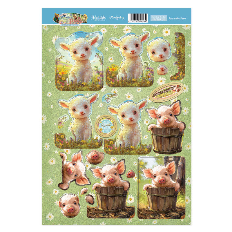 Fun at the Farm Decoupage Topper Sheet-1