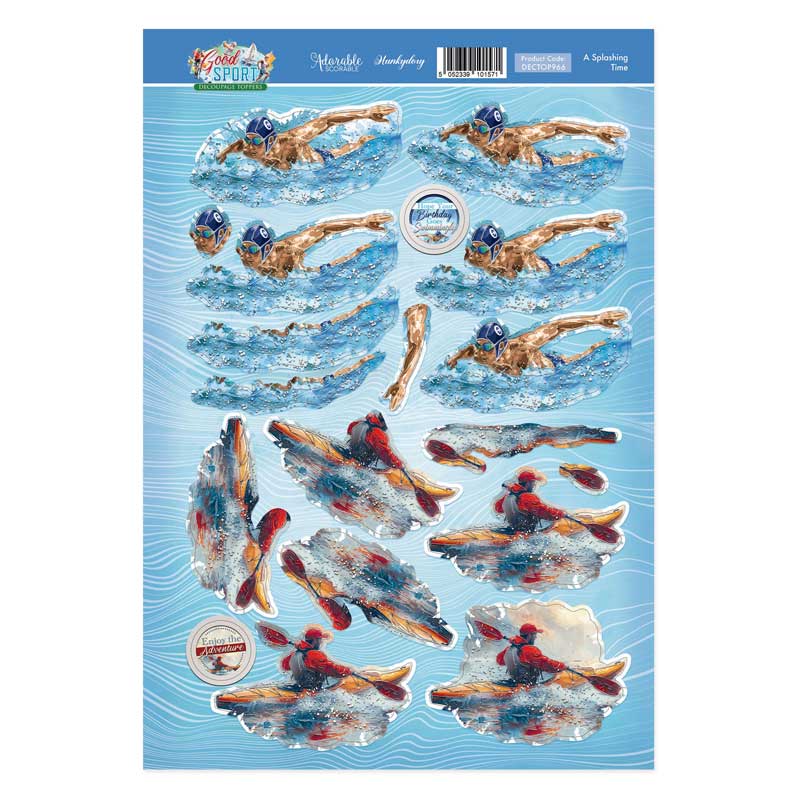 A Splashing Time Decoupage Topper Sheet