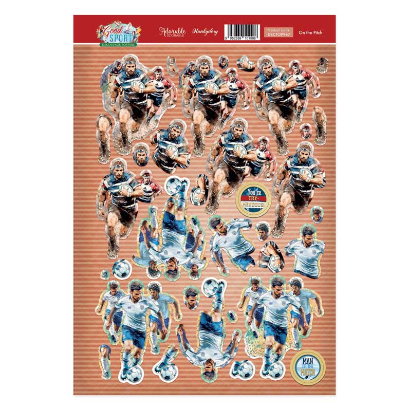 On the Pitch Decoupage Topper Sheet-1