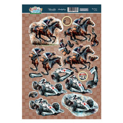 The Race is On Decoupage Topper Sheet-1