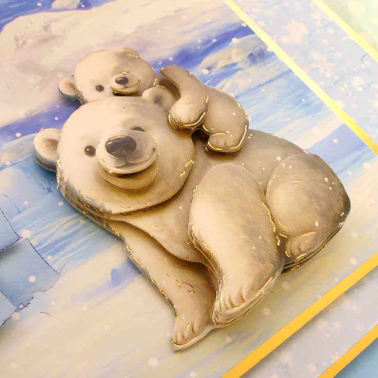 Feuille de décoration pour découpage Ours polaires-5