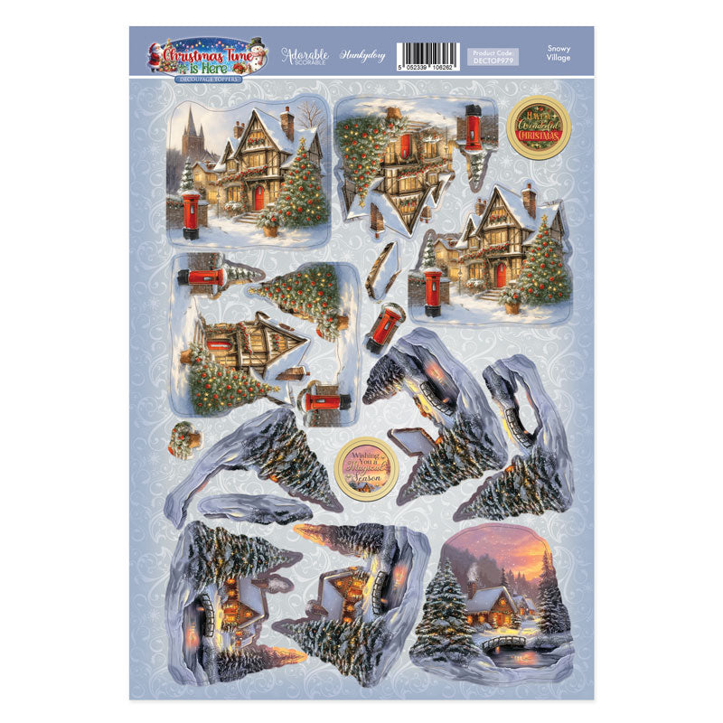 Feuille de Découpage Village enneigé-1