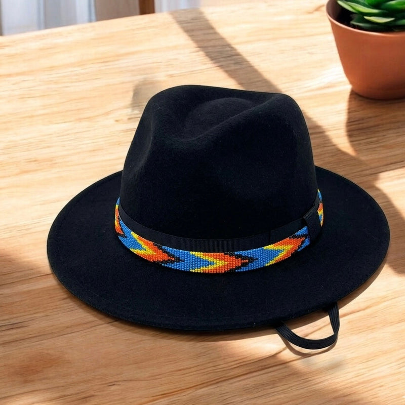 Blue Handmade Beaded Hatband-1