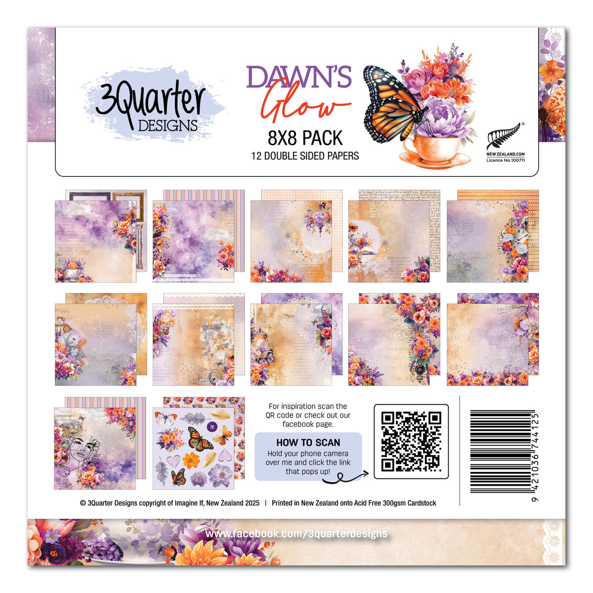 3Quarter Designs Dawns Glow 8x8 Paper Pack