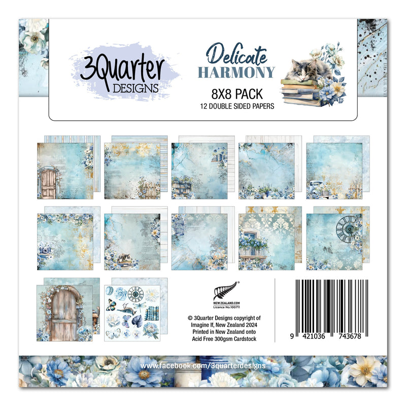 3Quarter Designs Delicate Harmony 8x8 Paper Pack-1