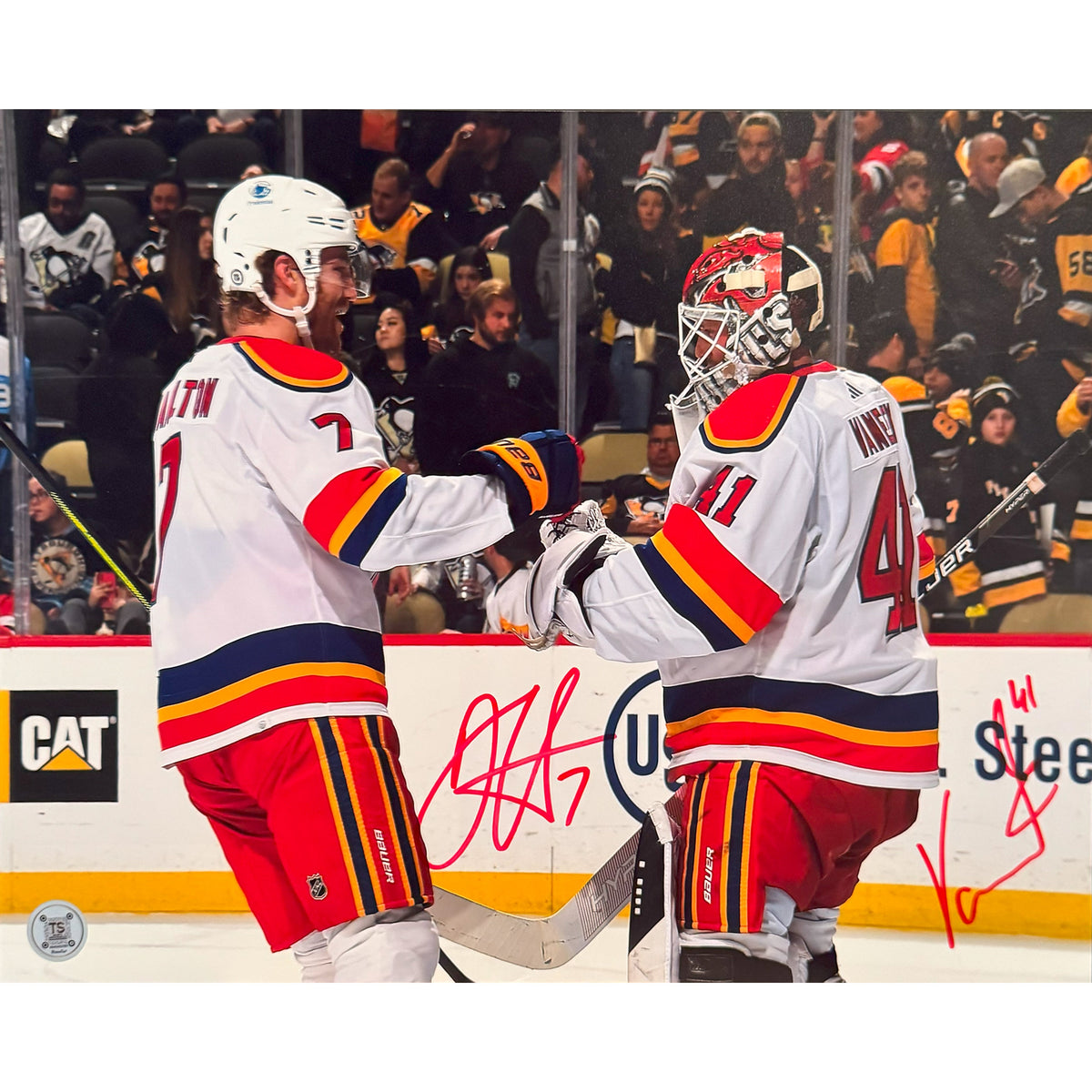 Dougie Hamilton & Vitek Vanecek Autographed New Jersey Devils Reverse Retro 2.0 11X14 Photo-1
