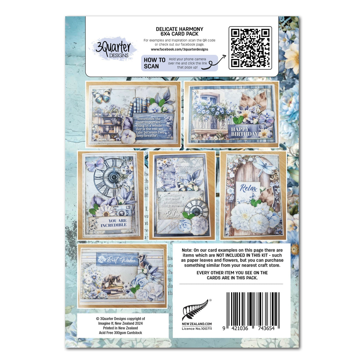 3Quarter Designs Delicate Harmony 6x4 Card Pack-2