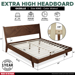Estructura de cama de madera maciza Gazelle-20