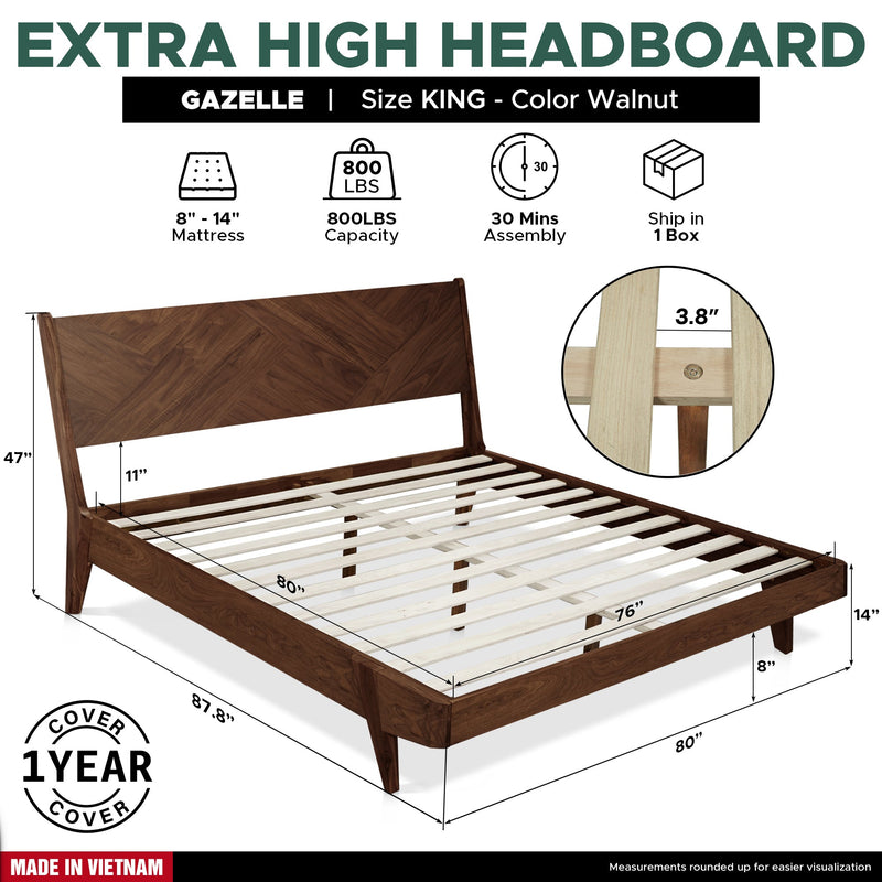 Estructura de cama de madera maciza Gazelle-20