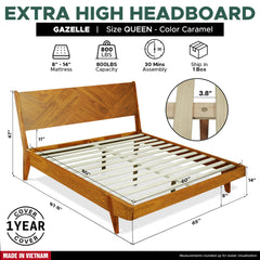 Estructura de cama de madera maciza Gazelle-8