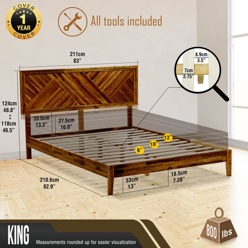 Sierra Deluxe Solid Wood Bed Frame-35