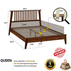 Kaylin Solid Wood Bed Frame-9