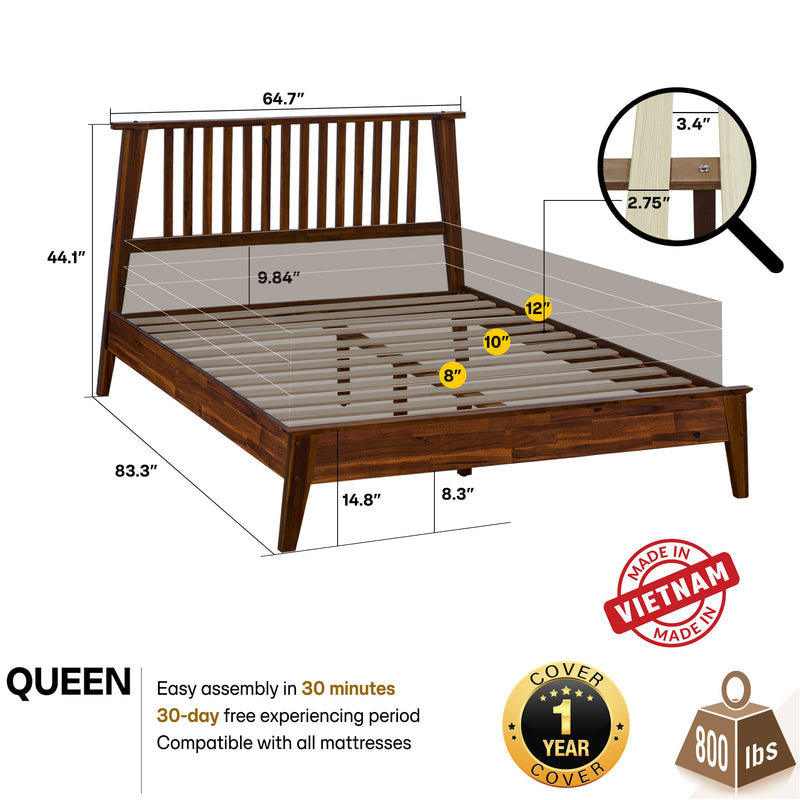 Kaylin Solid Wood Bed Frame-9
