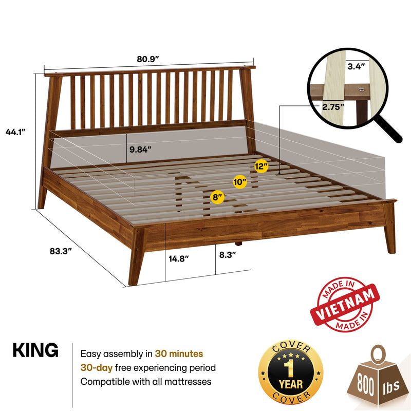 Kaylin Solid Wood Bed Frame-32