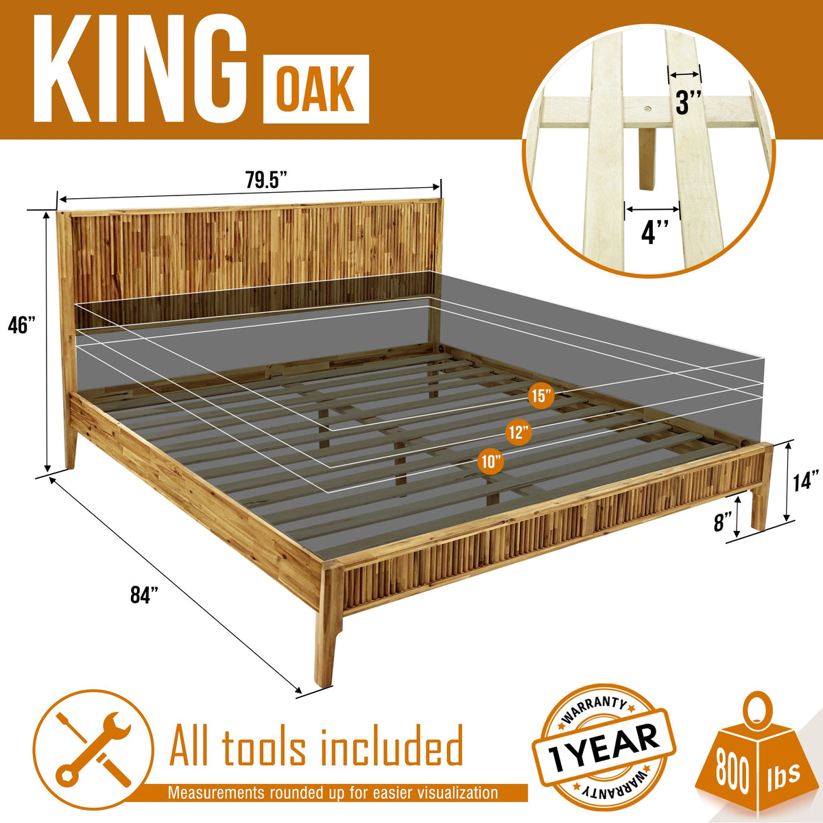 Bosk Solid Wood Bed Frame-12