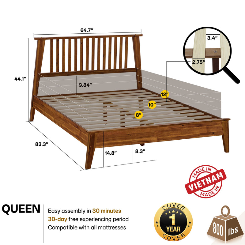Kaylin Solid Wood Bed Frame-33