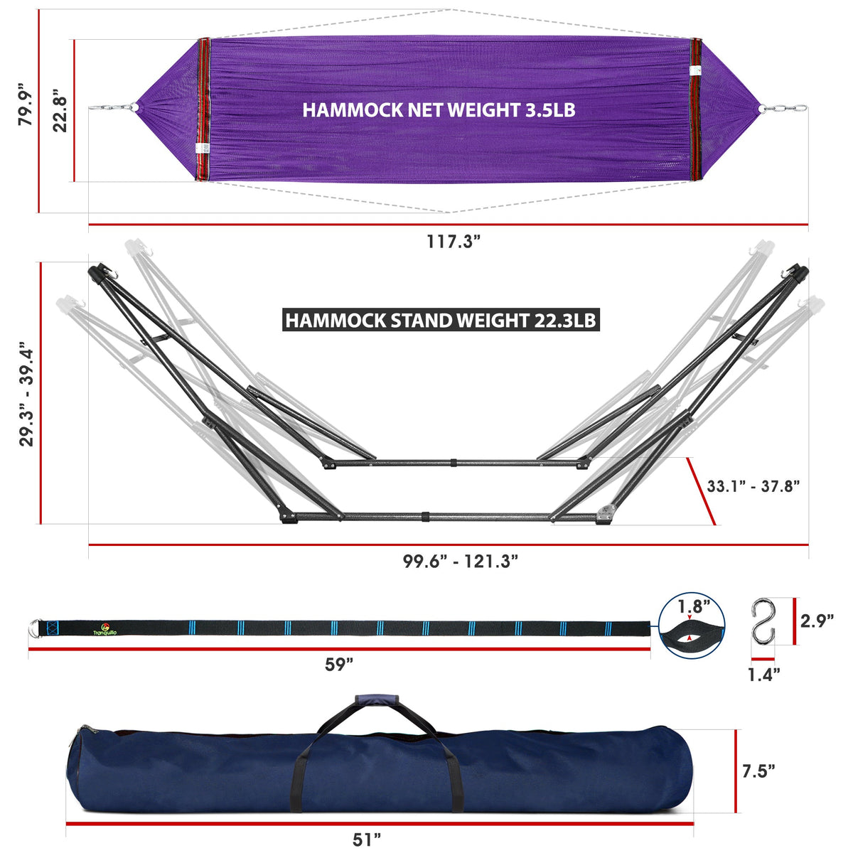 Comfort Set Original Hammock Stand-57