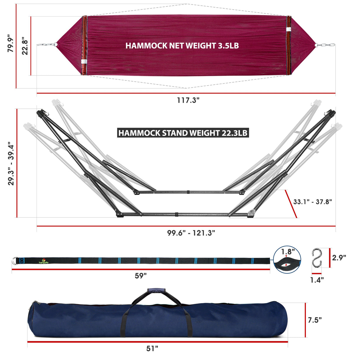 Comfort Set Original Hammock Stand-66