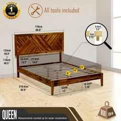 Sierra Deluxe Solid Wood Bed Frame-34