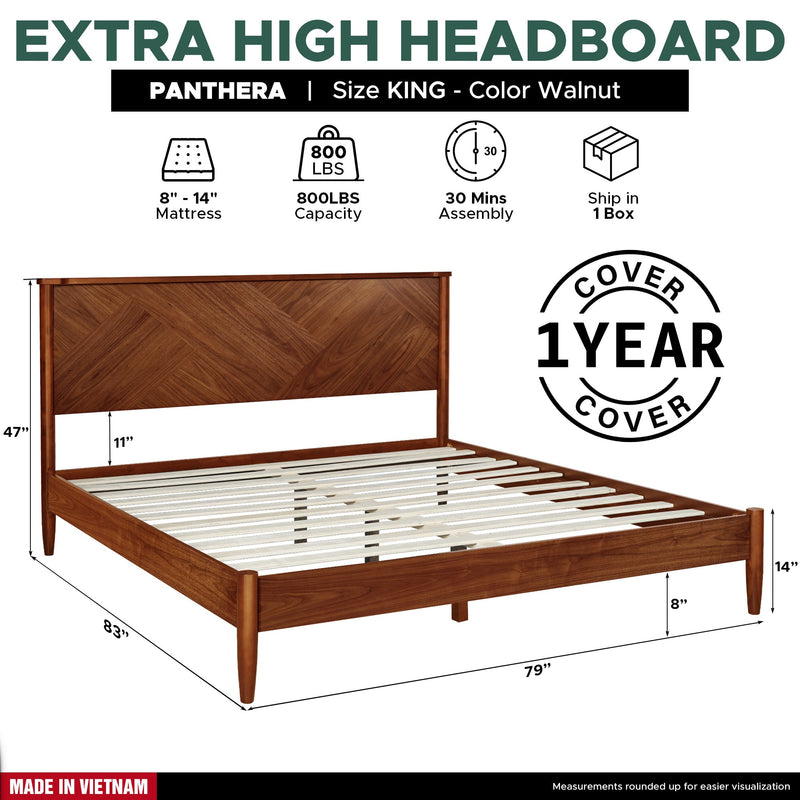 Panthera Solid Wood Bed Frame-11