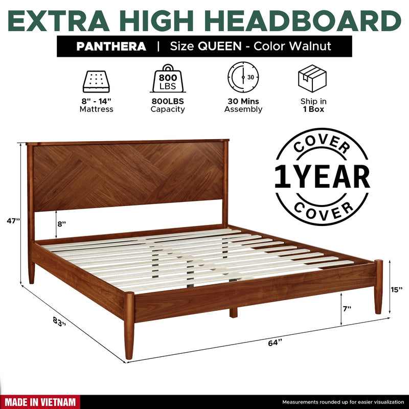 Panthera Solid Wood Bed Frame-12