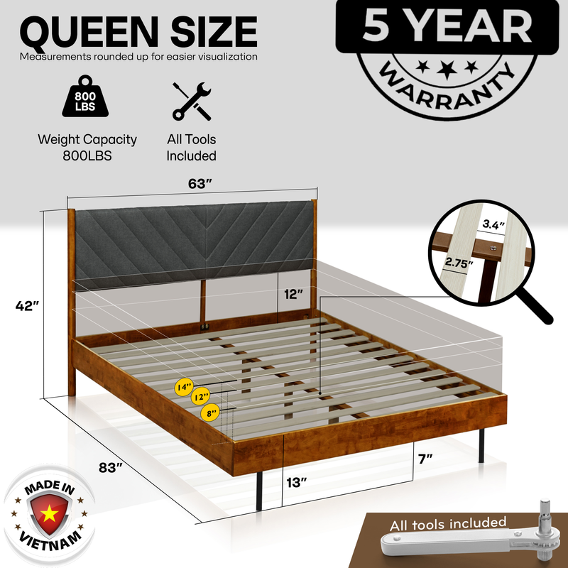 Astoria Solid Wood Bed Frame-8