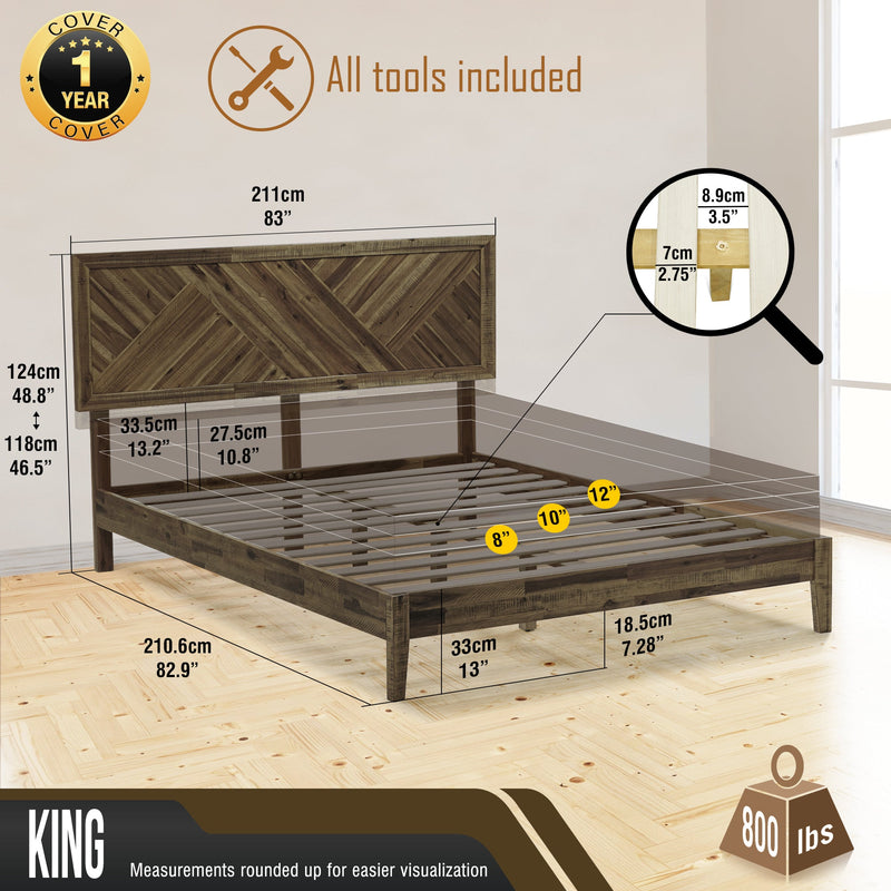 Sierra Deluxe Solid Wood Bed Frame-11