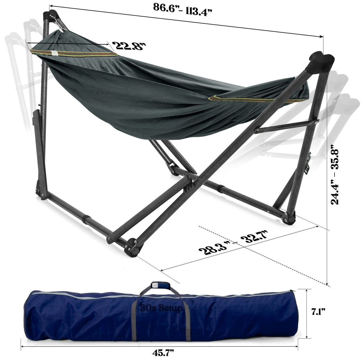Uniki Canvas Hammock with Stand-40