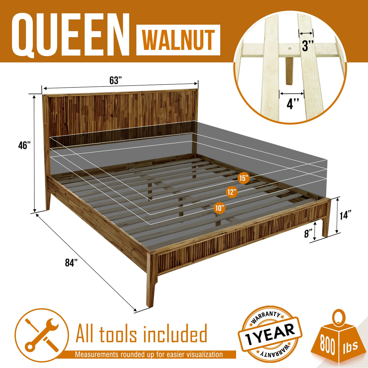 Bosk Solid Wood Bed Frame-4