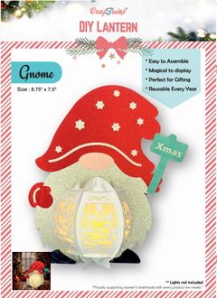 CrafTreat Lanternes en papier à monter soi-même - Gnome-1