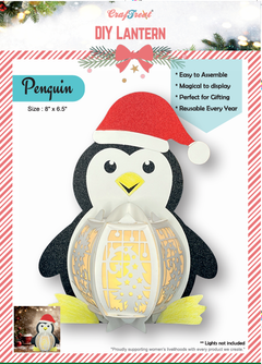 Lanternes en papier à faire soi-même CrafTreat - Pingouin-1