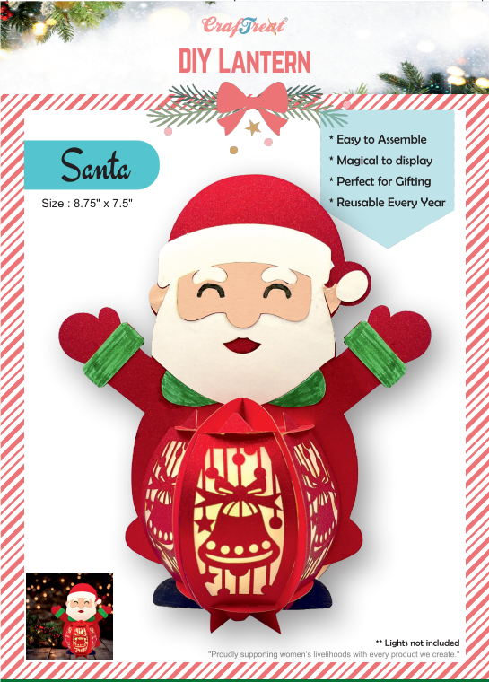Lanternes en papier CrafTreat à faire soi-même - Père Noël-1